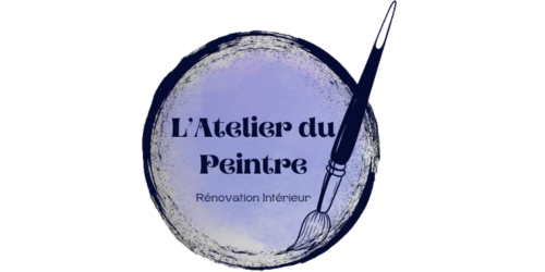 Logo L’Atelier du Peintre, pinceau sur cercle violet